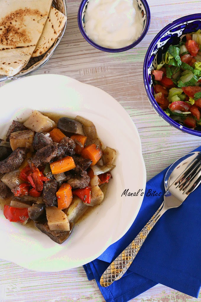 طريقة عمل صينية اللحمة بالخضار